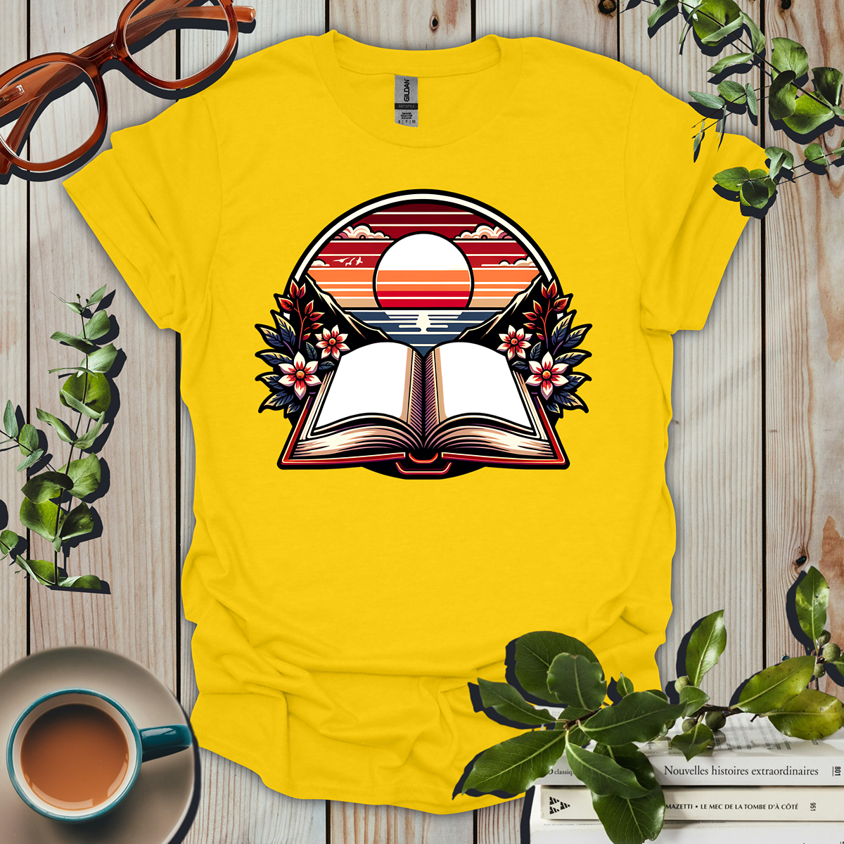 Sunset Harmony Book Lover T-Shirt