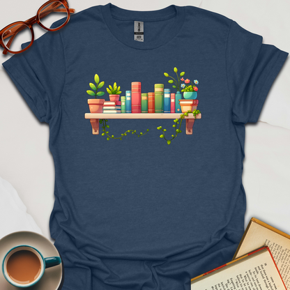 Nature-Inspired Bookshelf T-Shirt