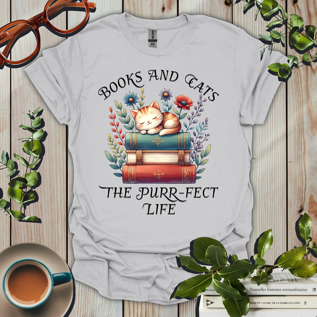 Books And Cats The Purr-Fect Life T-Shirt