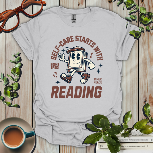 Self-Care Starts With Reading Distressed T-Shirt
