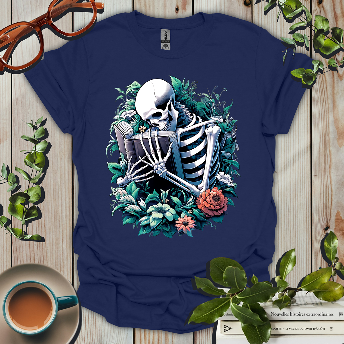 Botanical Bones Forever Book Lover T-Shirt