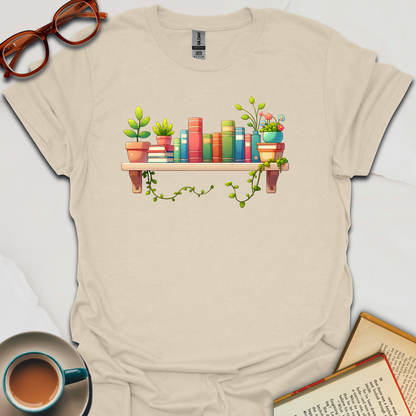 Nature-Inspired Bookshelf T-Shirt