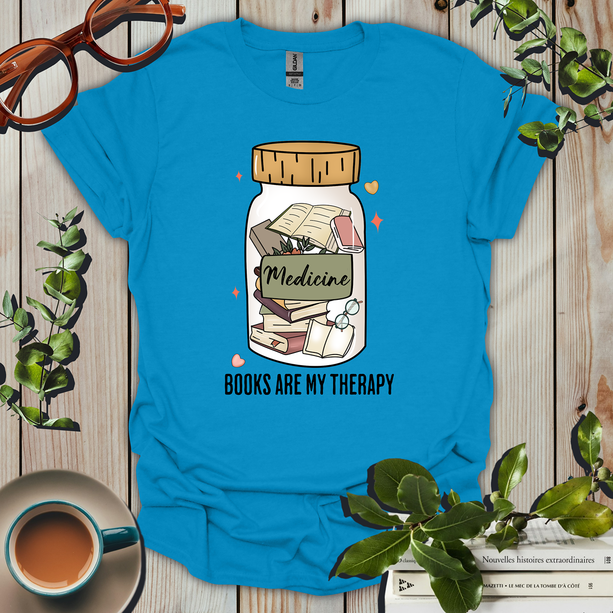 Books Are My Therapy Funny T-Shirt