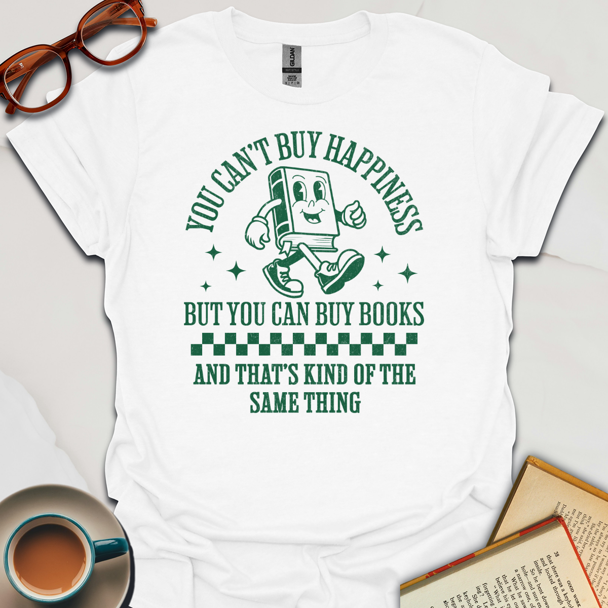 You Can't Buy Happiness But You Can Buy Books Distressed T-Shirt